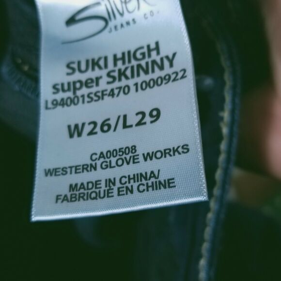 Silver Jeans Women 26 x 29 Suki Super Skinny Super Stretch Blue Denim Pants - Picture 9 of 9